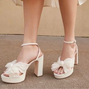 Loeffler Randall Cream Heeled Sandals